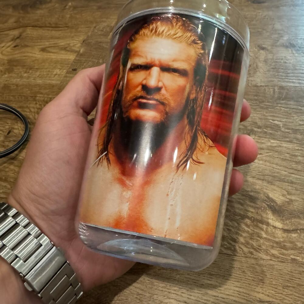 RARE Vintage 2007 WWE Wrestling Plastic Cup HHH Triple H Hunter Paul Thermoserv